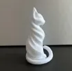 pieza impresion 3d abs modelo gato sentado medida 49x55x100mms color blanco 3