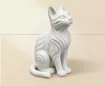 pieza impresion 3d abs modelo gato rizado medida 30x25x50mms color blanco 0