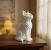 pieza impresion 3d abs modelo gato rizado medida 30x25x50mms color blanco 1