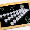 tira 8 potes godet 3ml 16x20mms para guardar pintura 23cms largo por 5 tiras 2