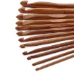 set 12 agujas crochet ganchillo madera bamboo 15cms x12 medidas 1 10mms 2