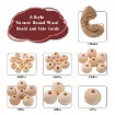 set cuentas madera natural esfera lisa agujero x6 medidas diferentes caja 1100 unidades aprox 1
