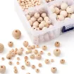 set cuentas madera natural esfera lisa agujero x6 medidas diferentes caja 1100 unidades aprox 2