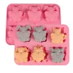 molde silicona grado alimenticio para jabones masas resina animales corazon x6 258x197x8mms 0