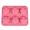 molde silicona grado alimenticio para jabones masas resina animales corazon x6 258x197x8mms 2