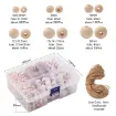 set cuentas madera natural esfera lisa agujero x6 medidas diferentes caja 1100 unidades aprox 4