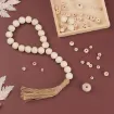 set cuentas madera natural esfera lisa agujero x6 medidas diferentes caja 1100 unidades aprox 6