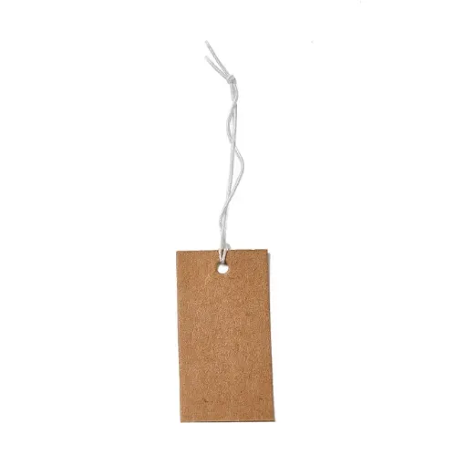 etiquetas para precio cordon medida 35x18mms lisas kraft por 100 unidades 0