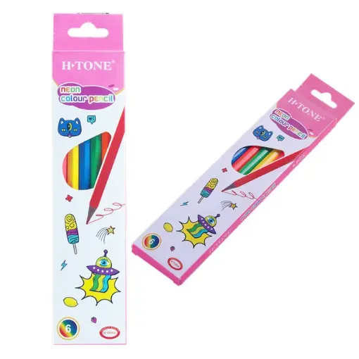 lapices color neon h tone caja 6 colores fluorescentes neon 0
