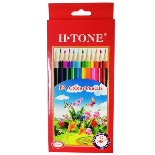 lapices set x10 piezas h tone caja 10 colores 1 grafito sacapuntas 0