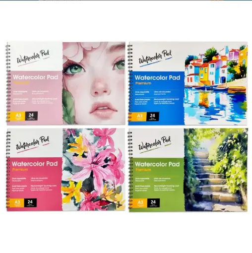 block para acuarela watercolor pad 24 hojas 180grs medida a3 42x30cms 0