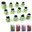 set 12 cortantes mini acero inoxidable para gallets masas x12 formas medida 25x40mms 0