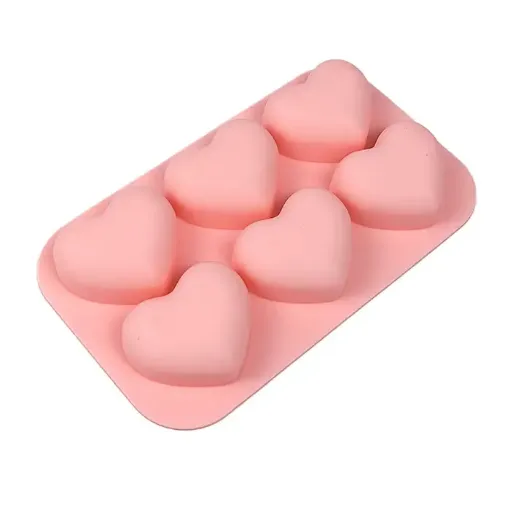 molde silicona para fabricar jabones artesanales reposteria masas corazones x6 0