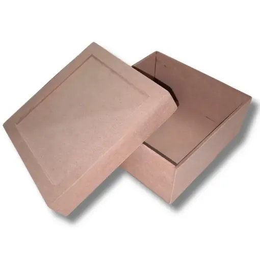 caja cuadrada mdf 3mm 17x17x7 5cms tapa con marco 0