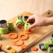 set 12 cortantes mini acero inoxidable para gallets masas x12 formas medida 25x40mms 3