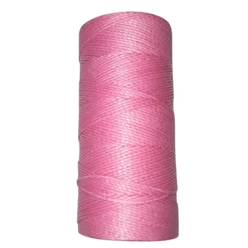hilo cordon encerado fino 100 polyester 2 cabos cono 100grs 150mts olimpo color 237 rosado 0