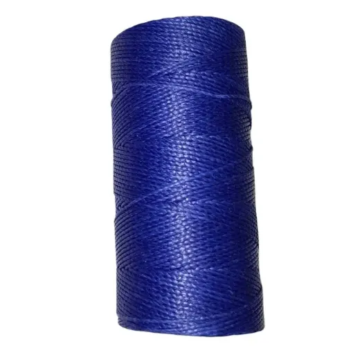 hilo cordon encerado fino 100 polyester 2 cabos cono 100grs 150mts olimpo color 298 azul marino 0