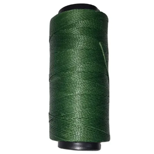 hilo cordon encerado 1mm 100 polyester 2 cabos cono 100grs 150mts cifa color 0930 verde oscuro 0