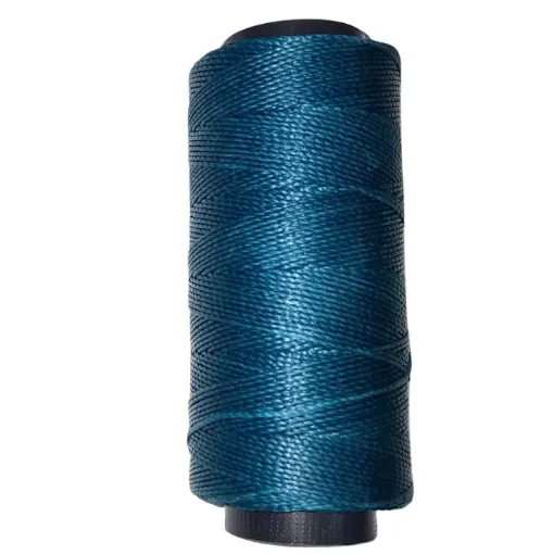 hilo cordon encerado 1mm 100 polyester 2 cabos cono 100grs 150mts cifa color 0522 azul claro 0