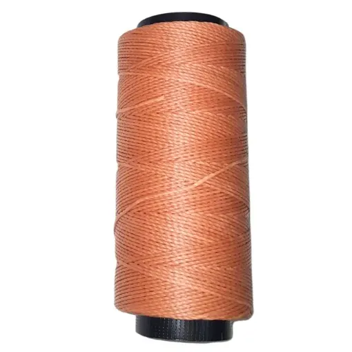 hilo cordon encerado 1mm 100 polyester 2 cabos cono 100grs 150mts cifa color 0223 salmon 0