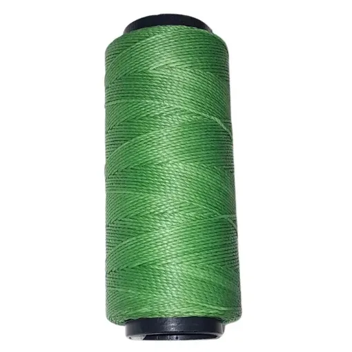 hilo cordon encerado 1mm 100 polyester 2 cabos cono 100grs 150mts cifa color 0265 verde 0