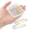 alfiler gancho para pollera medida 65x15mms x8 unidades oro plata 4 cada una 1