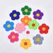 aplique parche bordado termoadhesivo para tela modelo flor 50mms set x12 multicolor 0