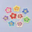 aplique parche bordado termoadhesivo para tela modelo flor 46mms set x9 multicolor 0