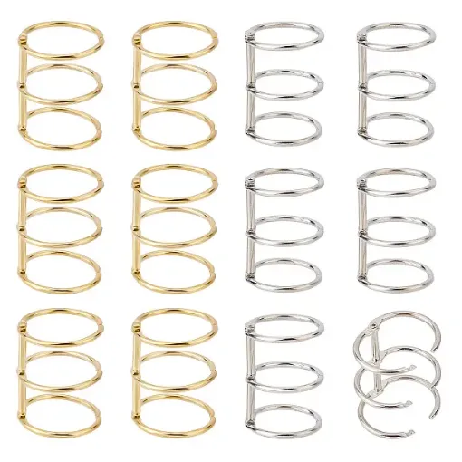 anilla triple acero inoxidable para encuadernacion 43x26mms color oro por unidad 0
