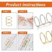 anilla triple acero inoxidable para encuadernacion 43x26mms x10 unidades oro plata 3