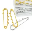 alfiler gancho para pollera medida 65x15mms x8 unidades oro plata 4 cada una 4