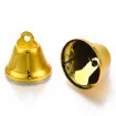 campanita plastico para colgar decorativa chica medida 23 5x26 mms color oro por 10 unidades 2
