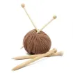agujas tejer madera bambu 25cms largo punta 10mms 1