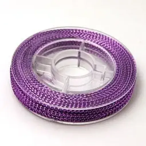 hilo trenzado metalizado para bijouterie 0 6mms carretel 10mts por unidad color violeta 0