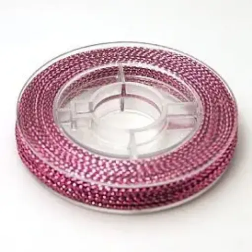 hilo trenzado metalizado para bijouterie 0 6mms carretel 10mts por unidad color rosado 0