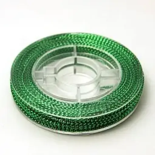 hilo trenzado metalizado para bijouterie 0 6mms carretel 10mts por unidad color verde 0