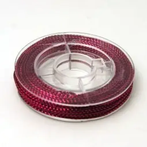 hilo trenzado metalizado para bijouterie 0 6mms carretel 10mts por unidad color rojo 0