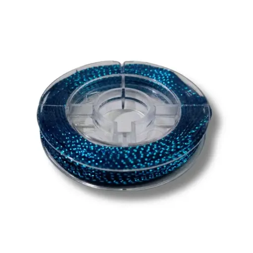 hilo trenzado metalizado para bijouterie 0 6mms carretel 10mts por unidad color azul 0