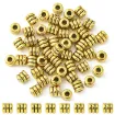 separadores metal estilo tibetano 4x4mms x50 unidades aprox color oro 1