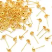 set 100 clavos para caravanas acero inoxidable 13x4 3mms arito colgar color oro x100 aprox 4