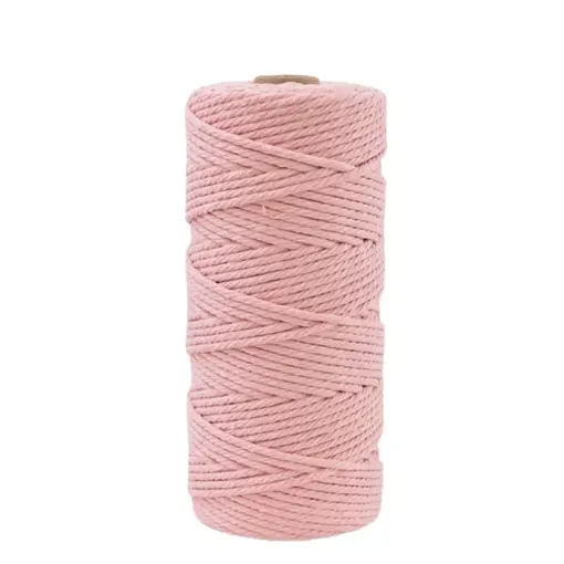 cordon cuerda algodon trenzado 3mms para macrame manualidades x100mts color rosado 0