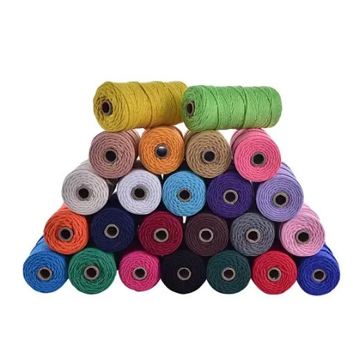 cordon cuerda algodon trenzado 3mms para macrame manualidades x100mts variedad colores 0
