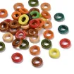 anillas aritos madera donuts 12x4mms orificio 6mms x1000 unidades aprox multicolor 0