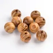 esfera cuenta madera redonda barnizada agujero 10mms x50grs 170 unidades aprox 1