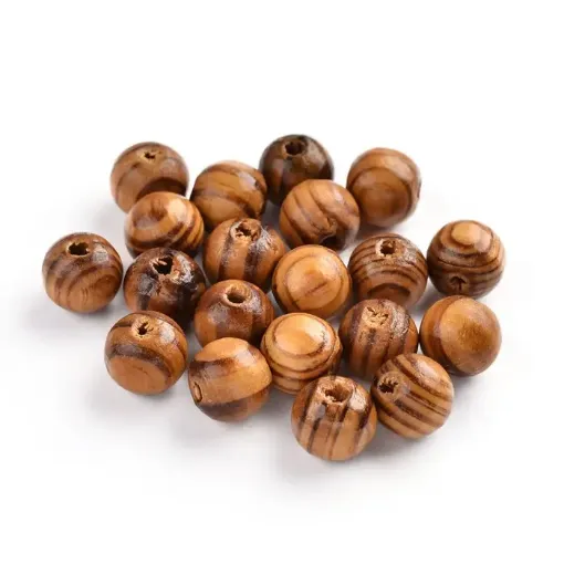 esfera cuenta madera redonda barnizada agujero 10mms x500grs 1700 unidades aprox 0