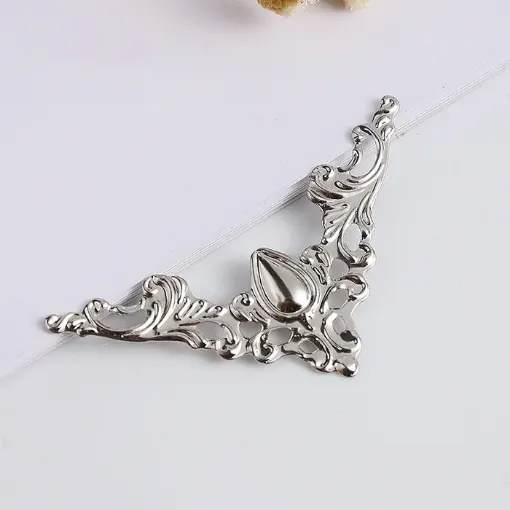 esquinero metal protector libro vintage scrapbooking 57x42mms x100 unidades color plata 0
