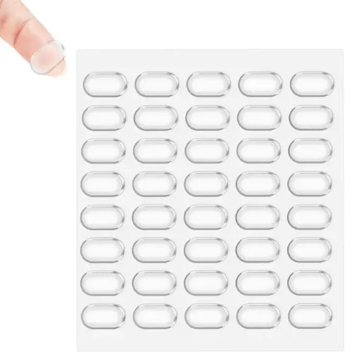 sticker acrilico adhesivo doble faz transparente oval 8x13mms hoja 60 unidades 0