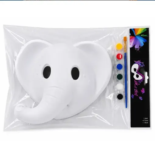 set para pintar colorear modelo mascara elefante 25x42cms pinturas pincel 0