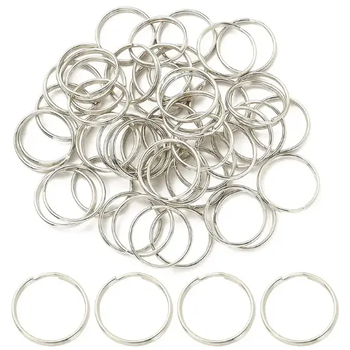 aro para llavero 25x2 5mms sin cadena por 50 unidades niquel platino 0