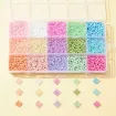 set para bijouterie 15 colores mostacillas 3mms caja plastica 9 8x17 2x1 9cms 0